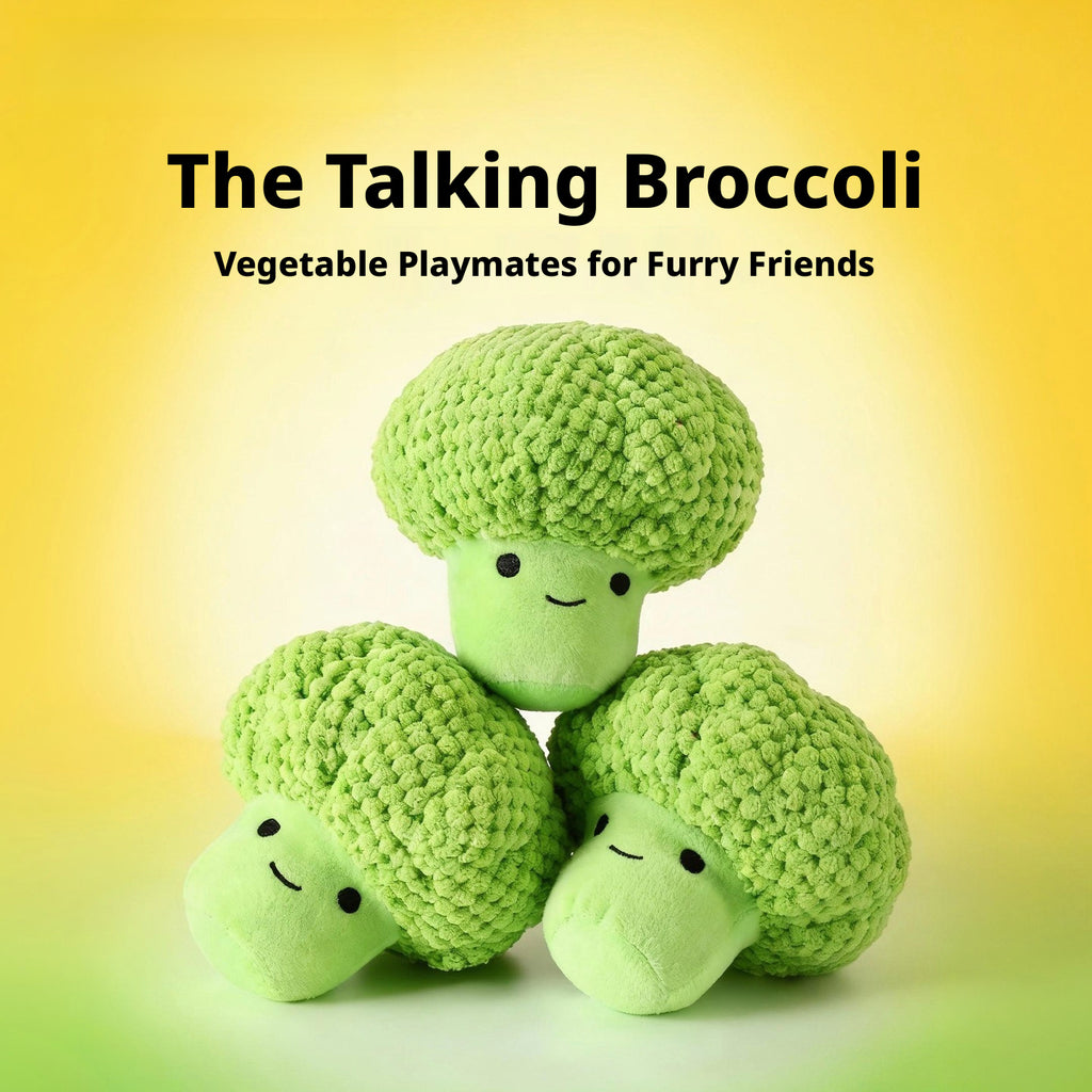 Squeaky Broccoli Dog Toy – Plush Puppy Chew Toy for Teeth Cleaning & Boredom Relief