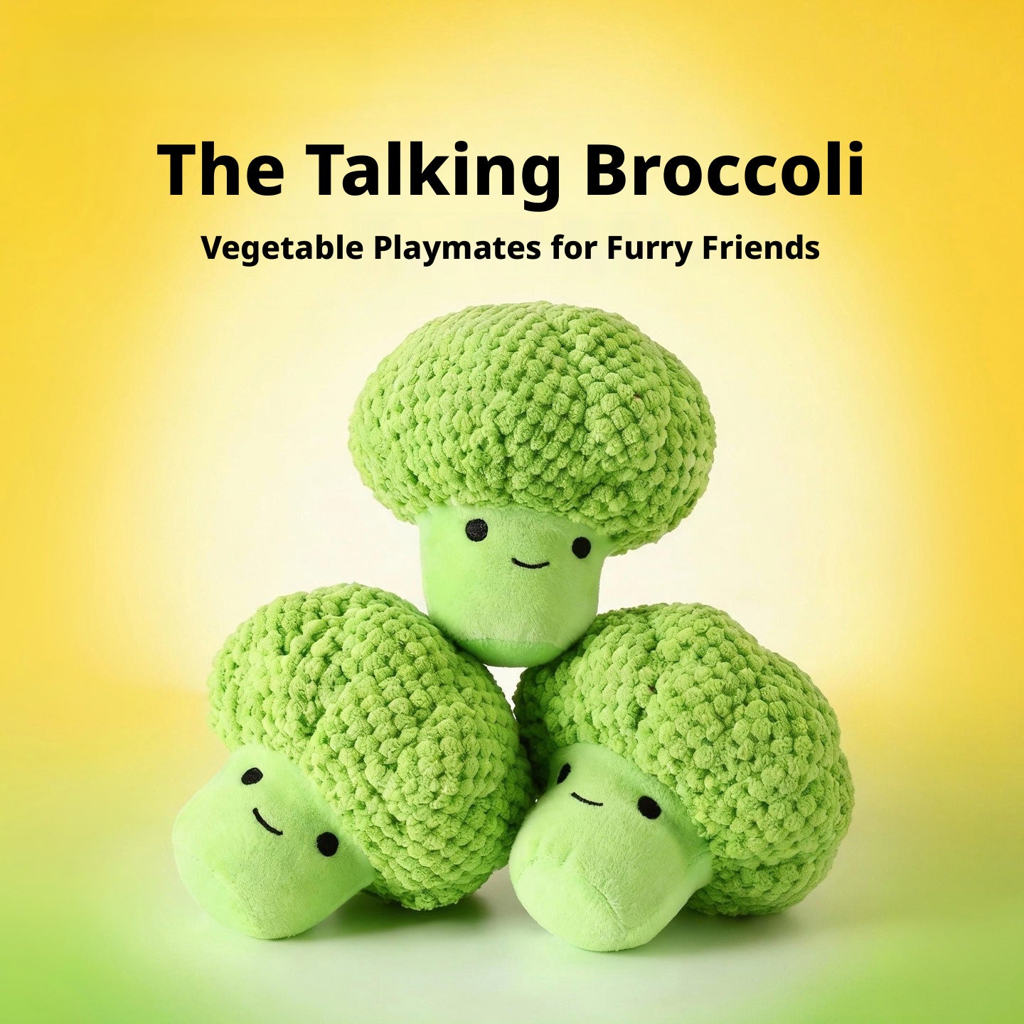 Squeaky Broccoli Dog Toy – Plush Puppy Chew Toy for Teeth Cleaning & Boredom Relief