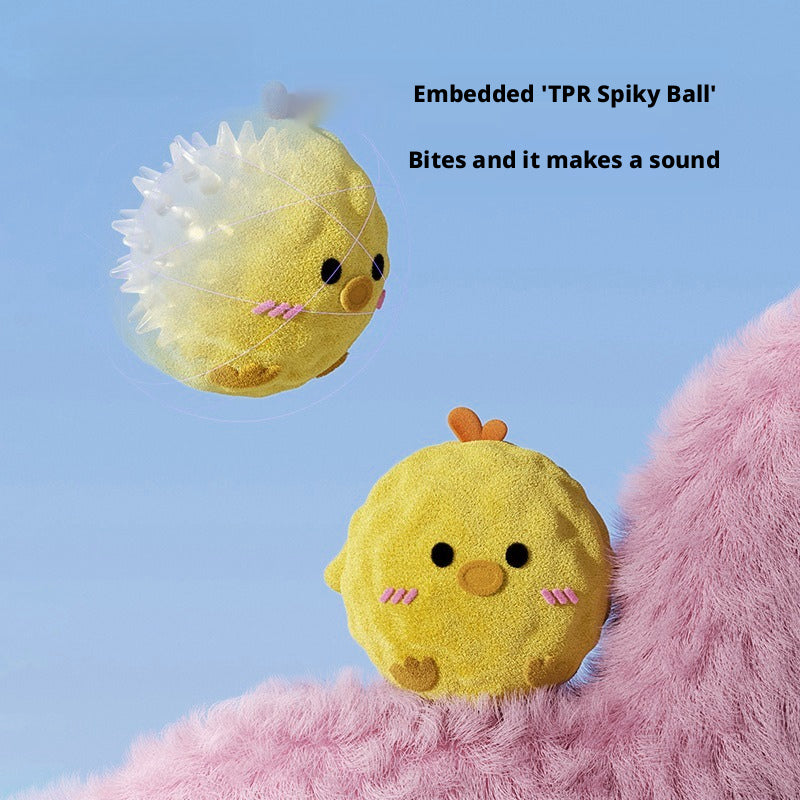 Plush Spiky Squeaky Ball for Small Dogs – Cute Animal-Shaped Chew Toy with Bounce