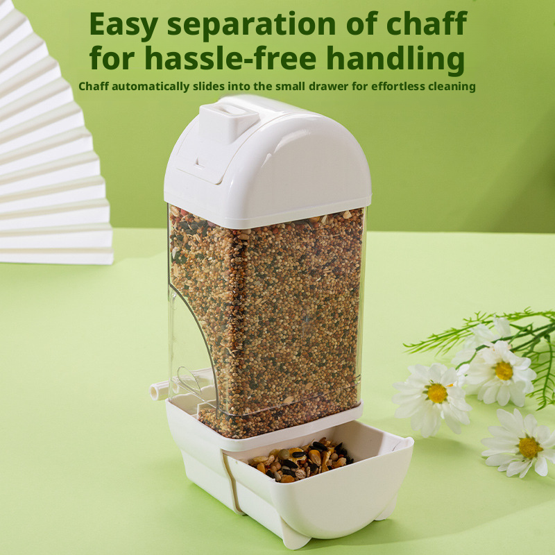 New Transparent Parrot Feeder – Hanging with Screw, Gravity Food Dispenser for Budgies & Lovebirds