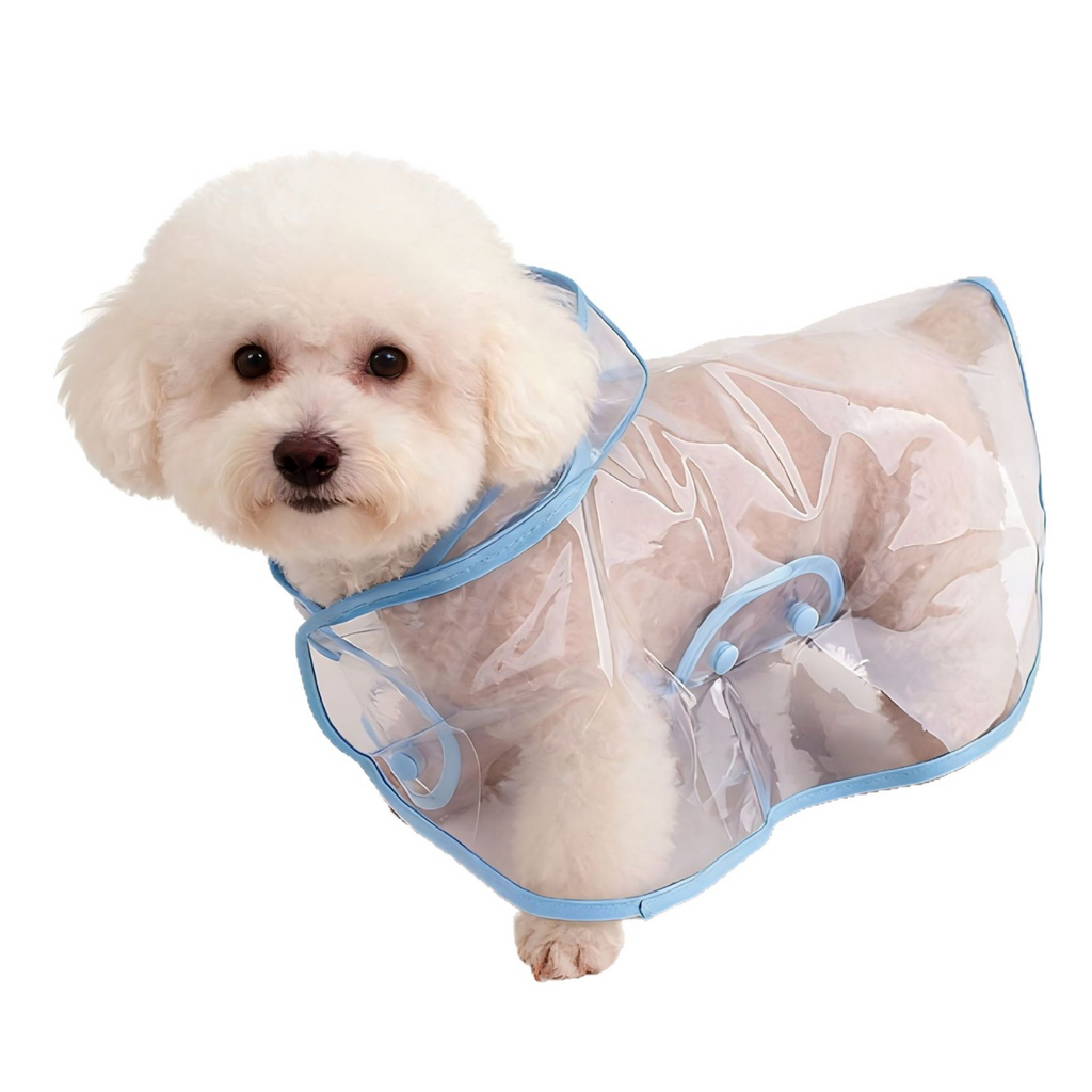 Full Coverage Waterproof Dog Raincoat – Transparent Visible Rain Poncho for French Bulldog, Teddy, Bichon, Small Medium Large Dogs