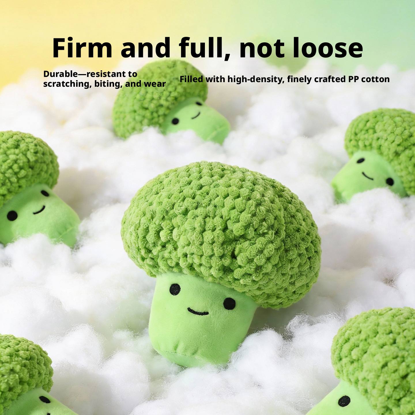 Squeaky Broccoli Dog Toy – Plush Puppy Chew Toy for Teeth Cleaning & Boredom Relief