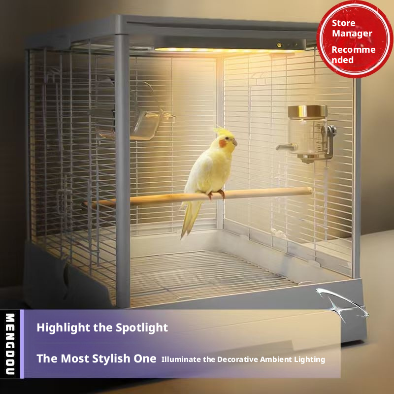 Bird Cage Ambient Light – Smart 3-Color Temperature Night Light for Parrot Cages