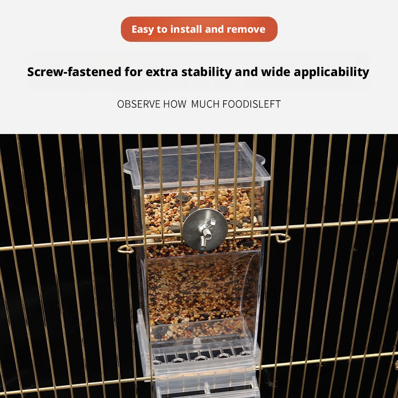 Bird Feeder, Parrot Food Dispenser, Anti-Splash Seed Container – No-Waste Food Bowl for Budgies, Cockatiels & Small Parrots