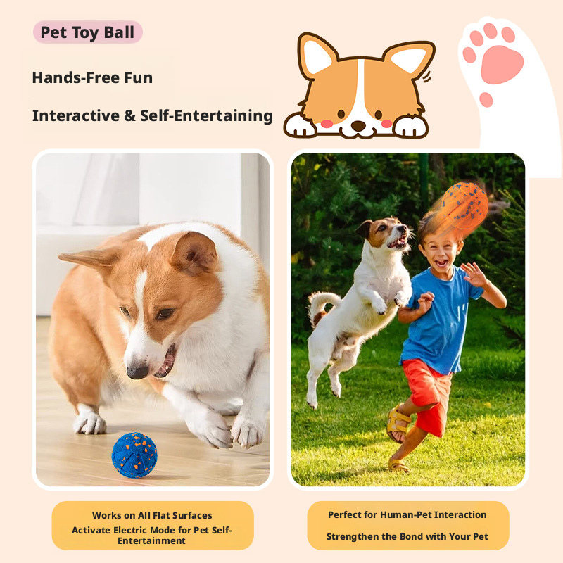 Smart Dog Toy Ball – ETPU Popcorn Bouncing Ball, Jump & Spin Interactive Toy for Dogs