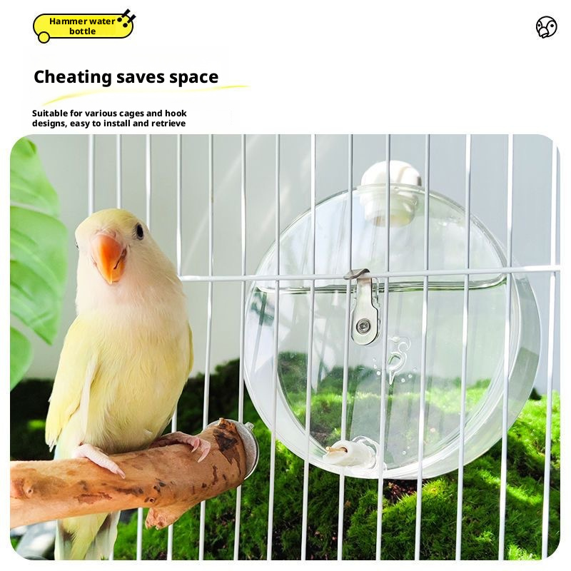 Large Capacity Hanging Bird Water Bottle Needle Valve for Parrots Cockatiels