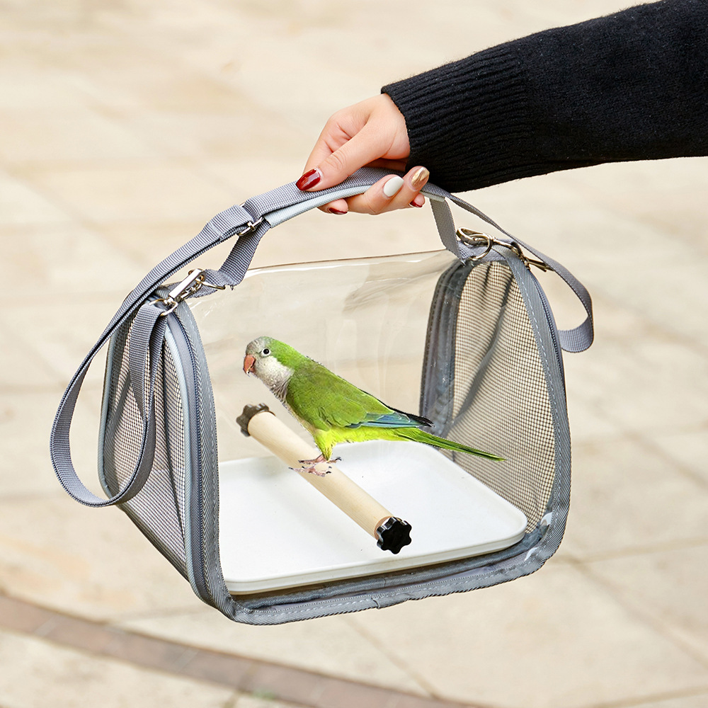 Parrot Travel Cage & Carrier Bag – Outdoor Portable Transparent Backpack for Small Animals, Birds, Lizards