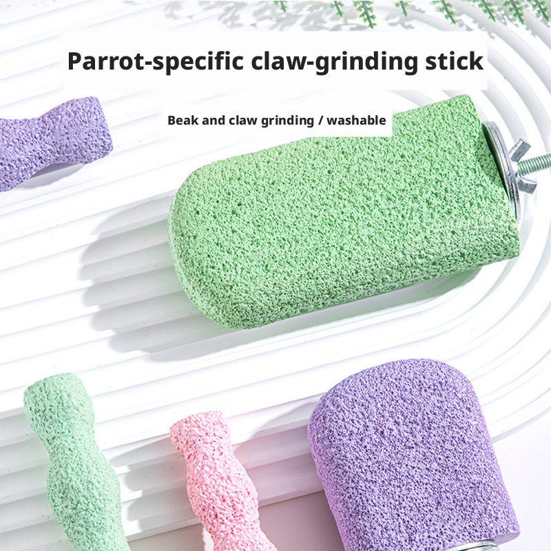 Parrot Perch, Bird Cage Perch, Chewing Stick for Parrots, Nail Grinding Perch, Sandblasted Standing Platform, Bird Cage Accessories for Small Birds