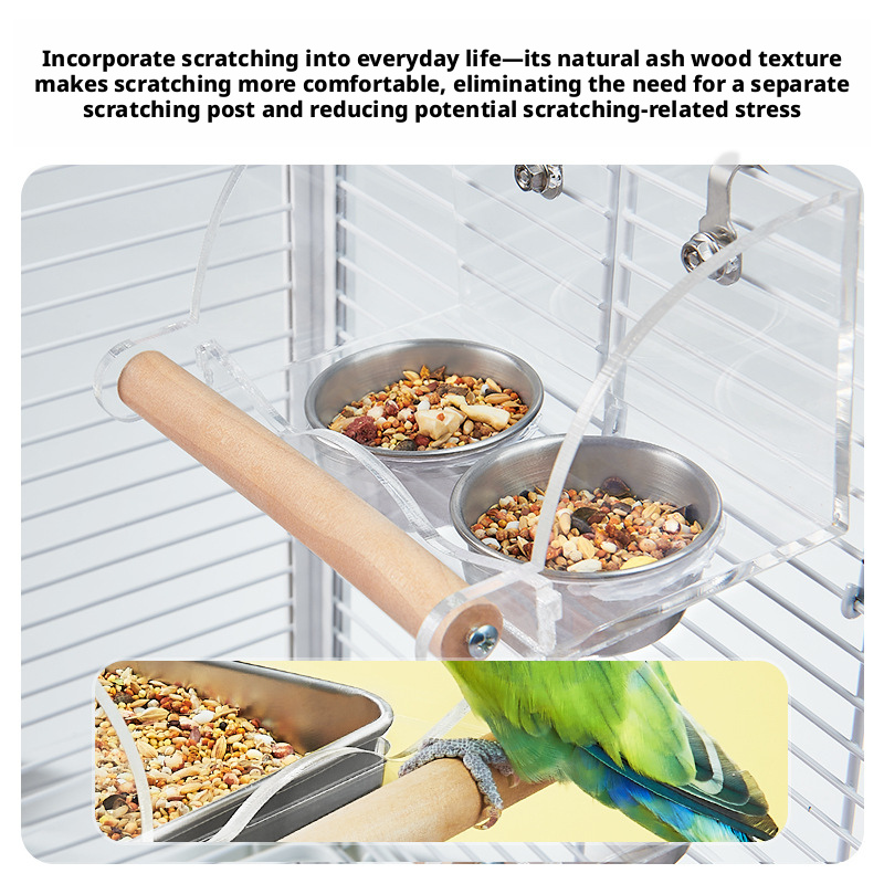Stainless Steel Splash-Proof Bird Feeder – Anti-Spill Food Bowl for Parrots, Budgies, Lovebirds & Cockatiels