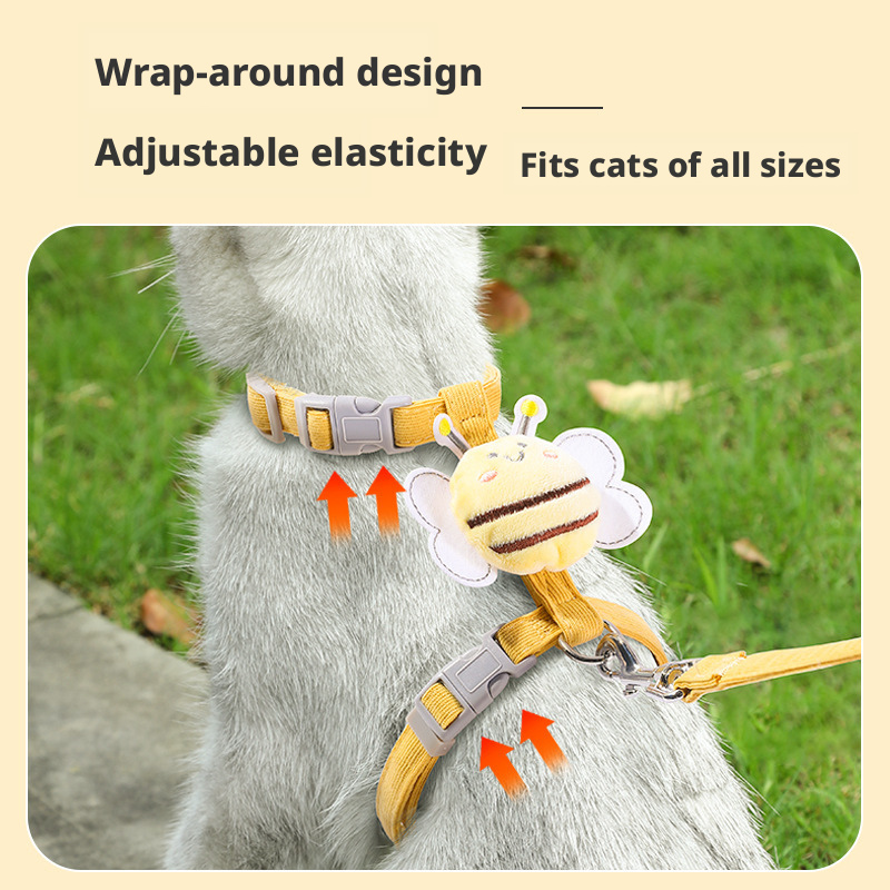 Escape-Proof Cat Harness with Leash – Vest-Style Walking Set for Cats & Small Dogs