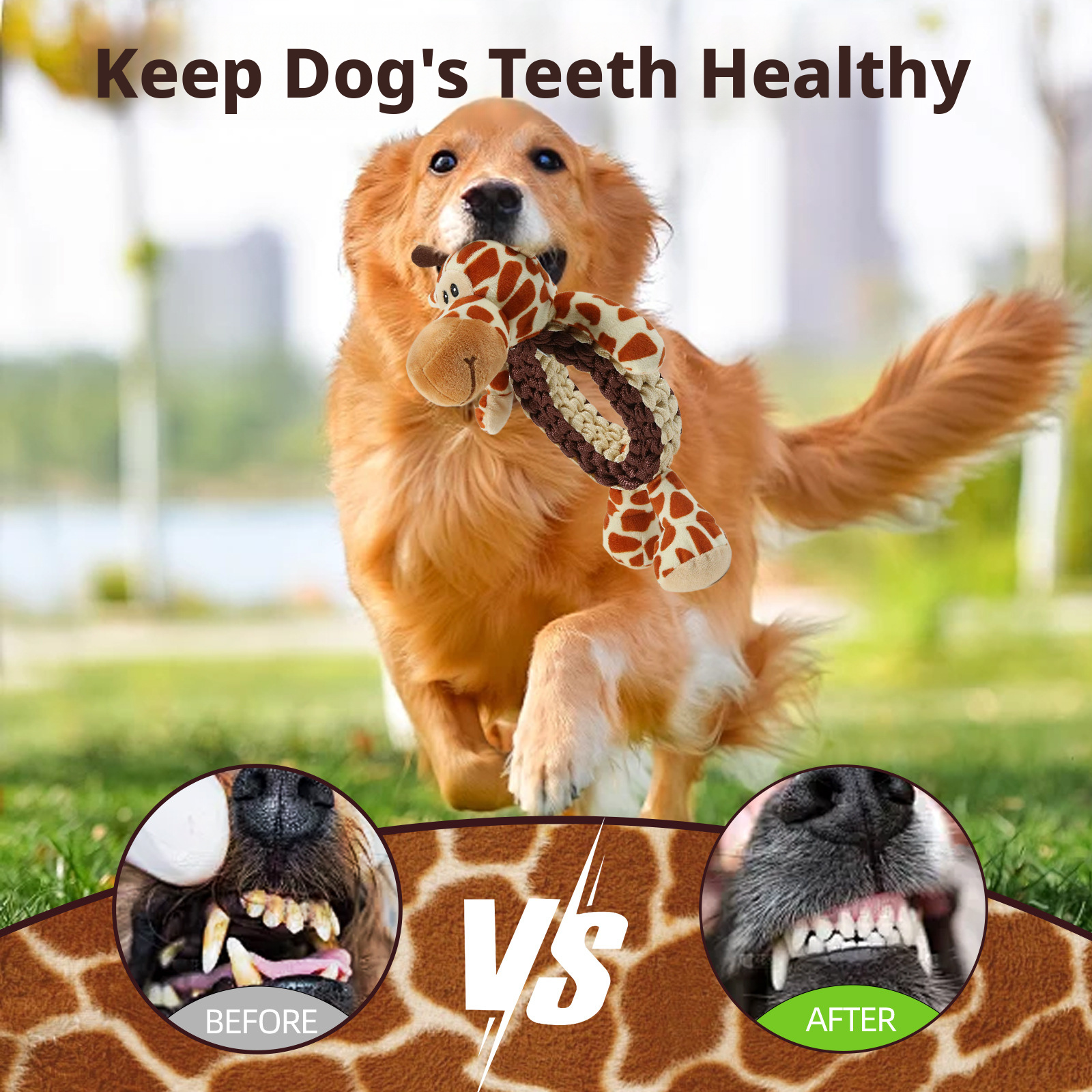 Durable Dog Tug & Chew Toy – Rope Knot with Squeaker, Perfect for Interactive Play, Teeth Grinding, and Tug-of-War
