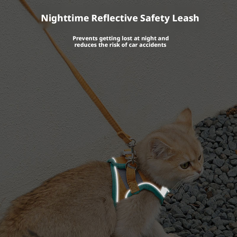 Adjustable Escape-Proof Cat Harness and Leash Set – Cute Breathable Vest for Small Dogs, Anti-Pull & Secure for Outdoor Walks