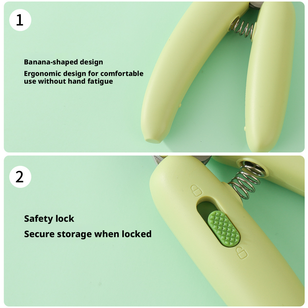 Banana-Shaped Pet Nail Clipper – Safe & Anti-Bleeding Trimmer for Cats, Dogs, Rabbits & Small Breeds