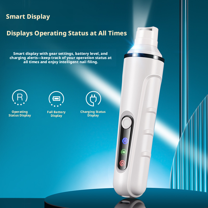 LED Pet Nail Grinder – Low-Noise High-Power Trimmer