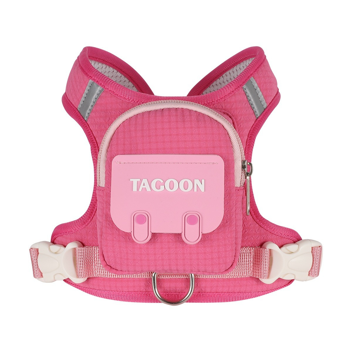 Dog Self-Backpack Harness with Leash – Portable Grid Pattern Outdoor Walking Set