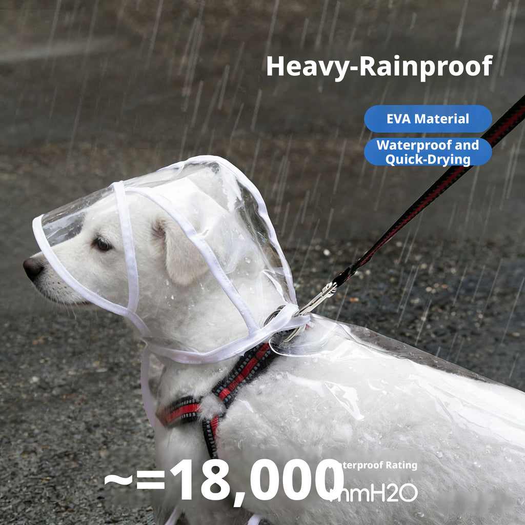 Full Coverage Waterproof Dog Raincoat – Transparent Visible Rain Poncho for French Bulldog, Teddy, Bichon, Small Medium Large Dogs