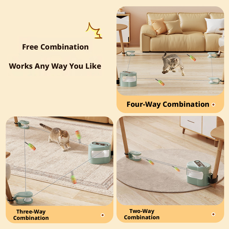 Smart Remote Control Cat Toy – Interactive Self-Play Toy with Sound Simulation & Loop Mode