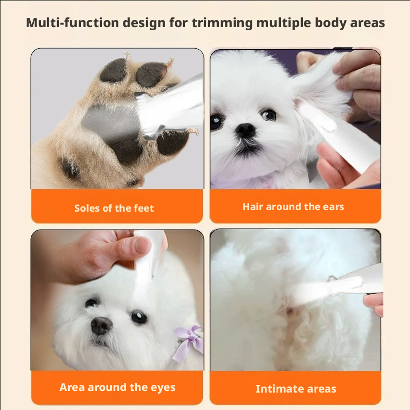 Dog & Cat Clippers – Electric Pet Hair Trimmer for Paw, Face & Body, Rechargeable Grooming Kit with Nail Grinder for Home Use