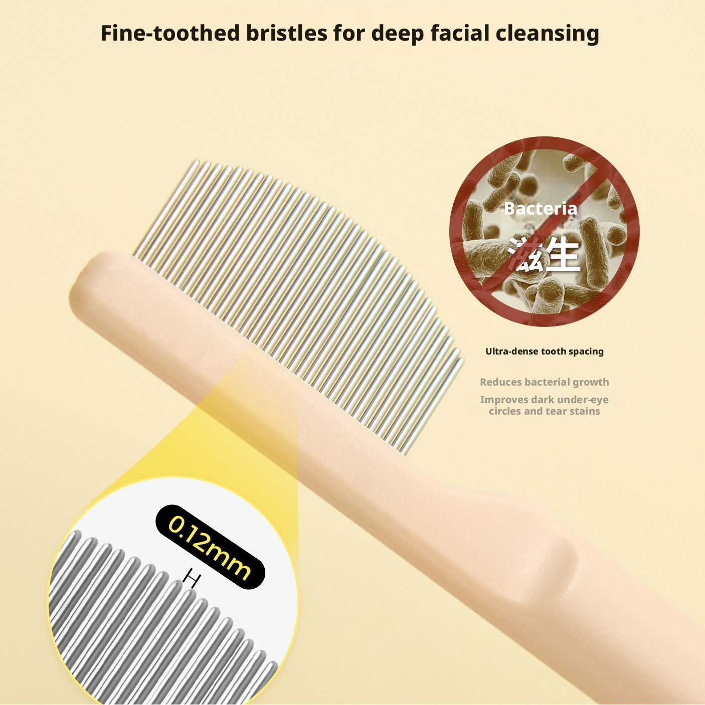 Gentle Face Grooming Comb – Removes Black Chin Dirt & Tear Stains for Cats and Dogs, Small Brush for Sensitive Eye and Mouth Areas