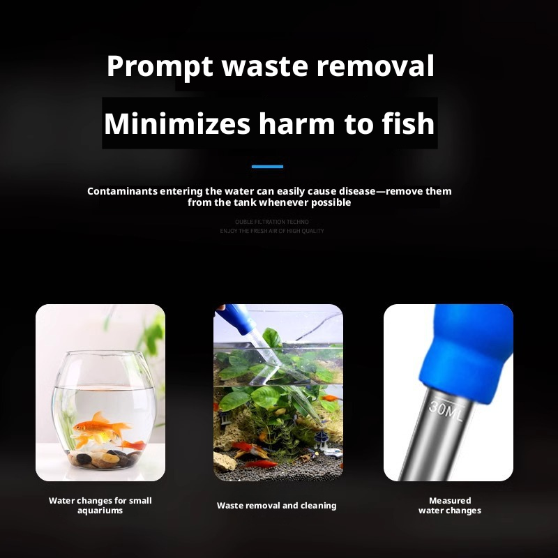 Mini Aquarium Gravel Cleaner – Small Siphon Vacuum for Water Change & Waste Removal