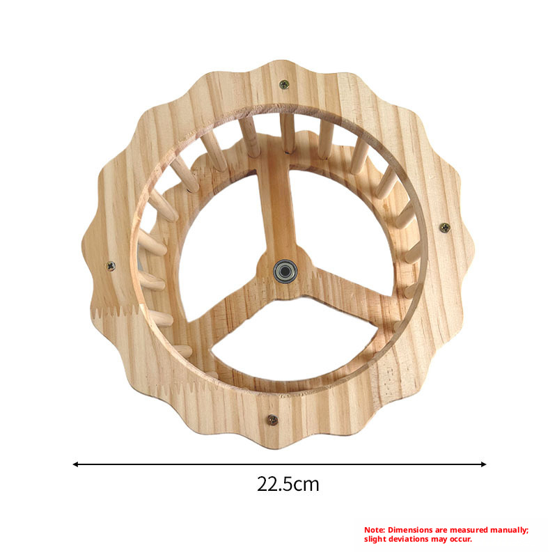 Parrot Ferris Wheel Running Toy, Solid Wood Bird Exercise Wheel with Swing for Small Birds