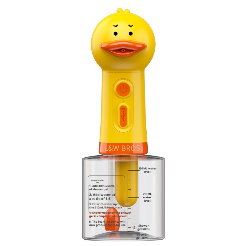 Pet Shampoo Foamer – Dog Cat Bath Bubble Maker, Dilution Bottle & Soap Dispenser, Cute Duck Design for Easy Suds