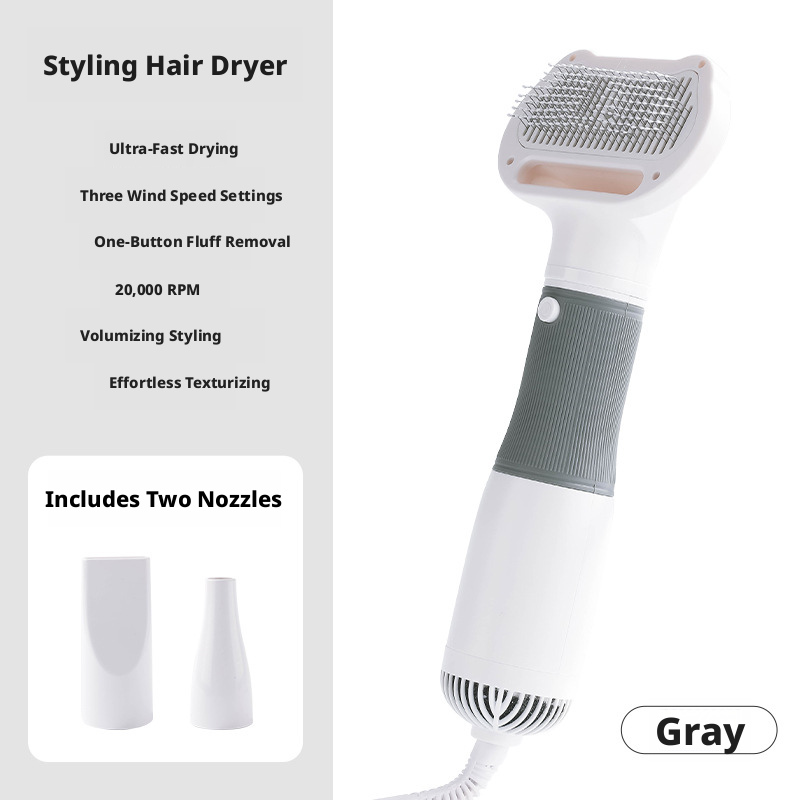 High-Power Electric Hot Air Pet Comb, Blower Brush for Drying and Deshedding Dogs Cats
