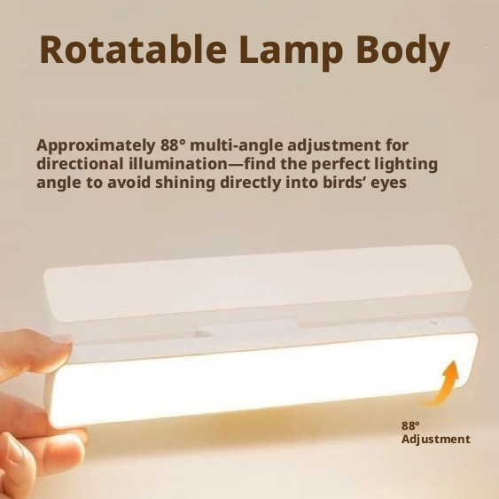 Bird Cage Ambient Light – Smart 3-Color Temperature Night Light for Parrot Cages