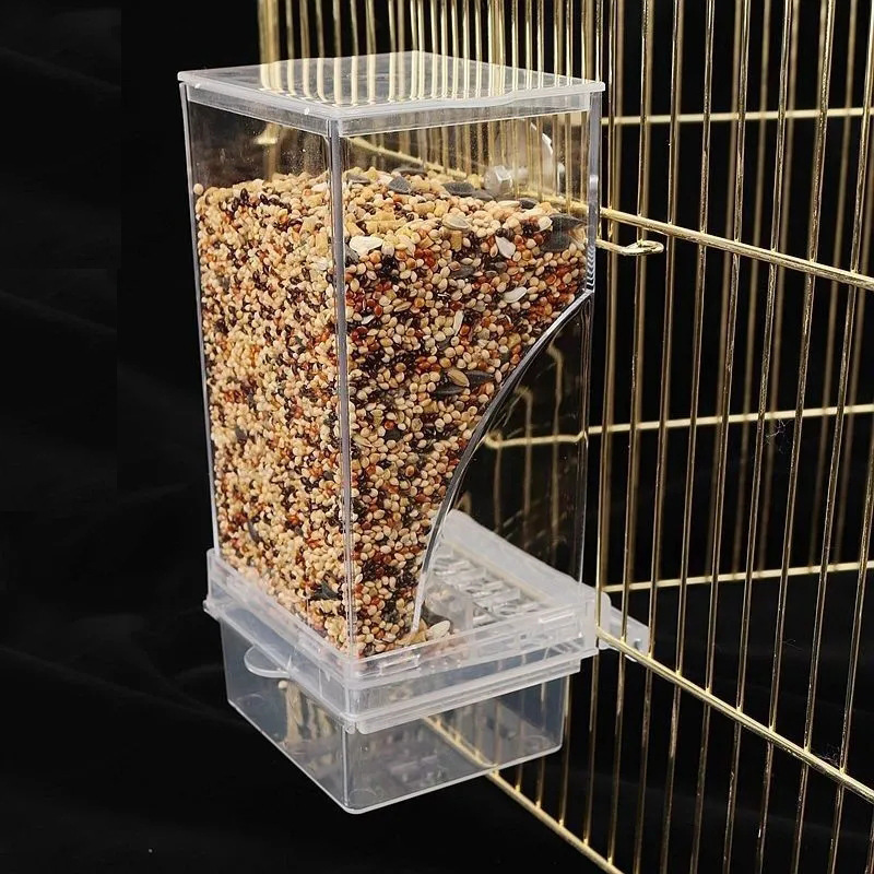 Bird Feeder, Parrot Food Dispenser, Anti-Splash Seed Container – No-Waste Food Bowl for Budgies, Cockatiels & Small Parrots