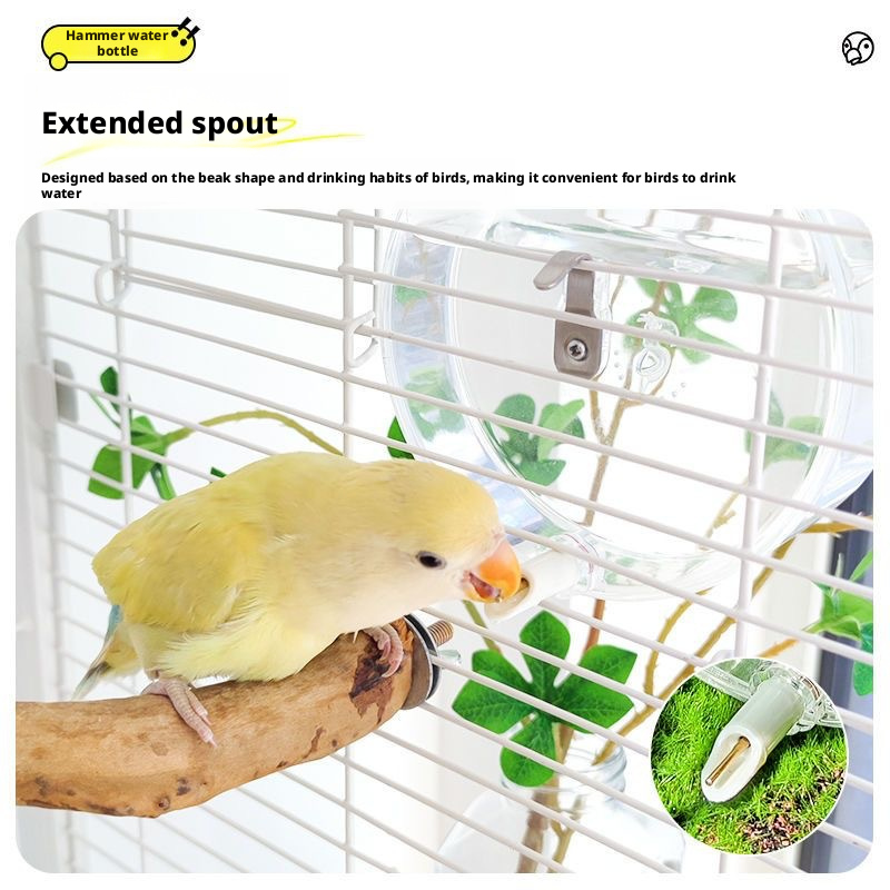 Large Capacity Hanging Bird Water Bottle Needle Valve for Parrots Cockatiels