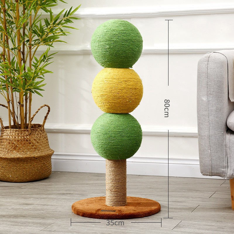 Small Cat Scratcher – Vertical Scratching Post & Cat Tree, Non-Shedding Scratch Ball