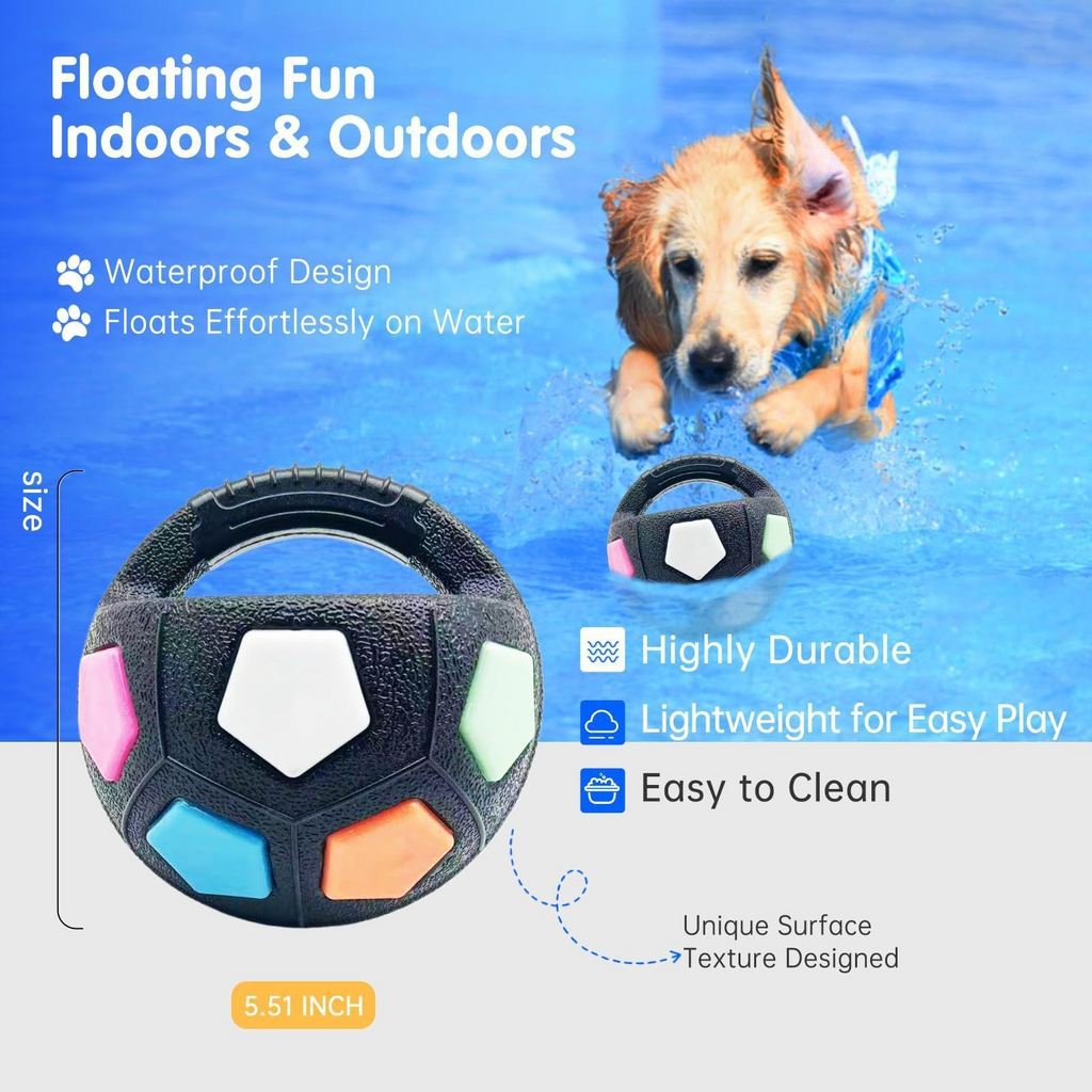 Squeaky Soccer Dog Toy with Handle – Interactive Toy for Boredom Relief & Energy Burning