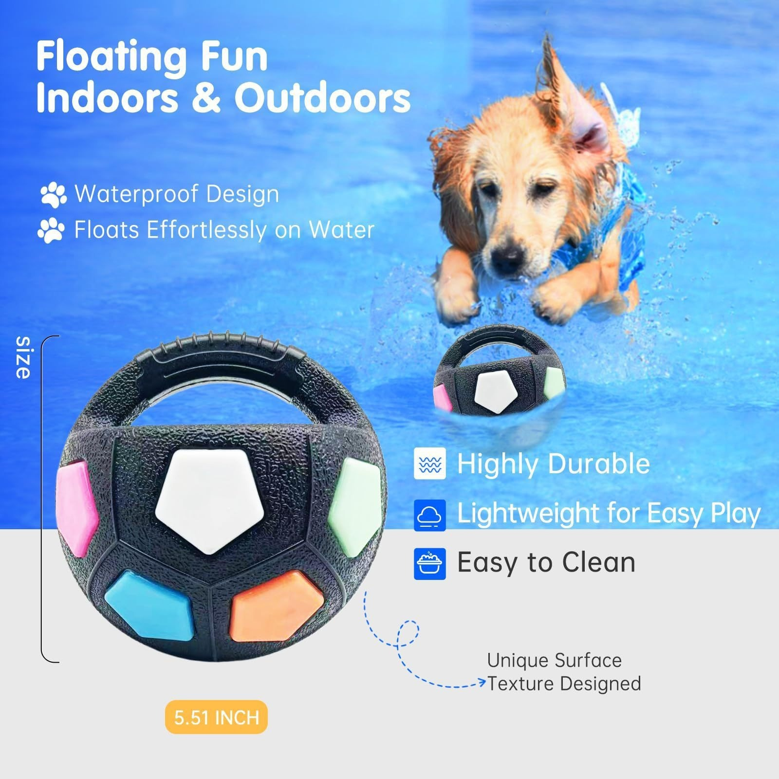 Squeaky Soccer Dog Toy with Handle – Interactive Toy for Boredom Relief & Energy Burning