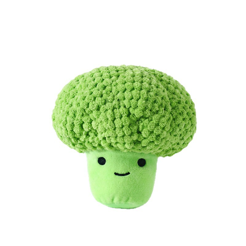 Squeaky Broccoli Dog Toy – Plush Puppy Chew Toy for Teeth Cleaning & Boredom Relief