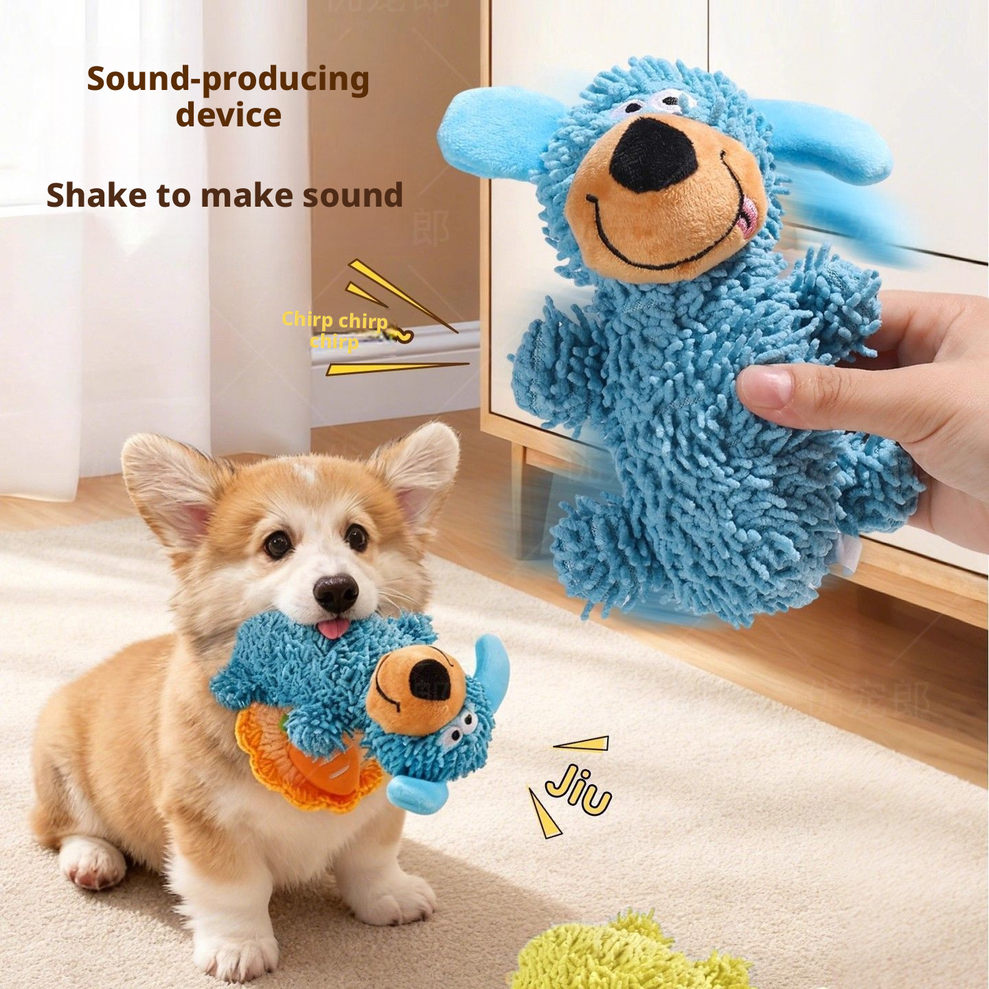 Squeaky Tug Toy for Small to Medium Dogs – Durable Chew Toy for Teeth Cleaning & Boredom Relief