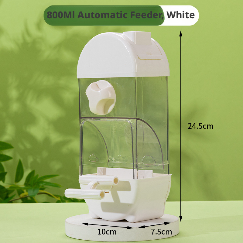 New Transparent Parrot Feeder – Hanging with Screw, Gravity Food Dispenser for Budgies & Lovebirds