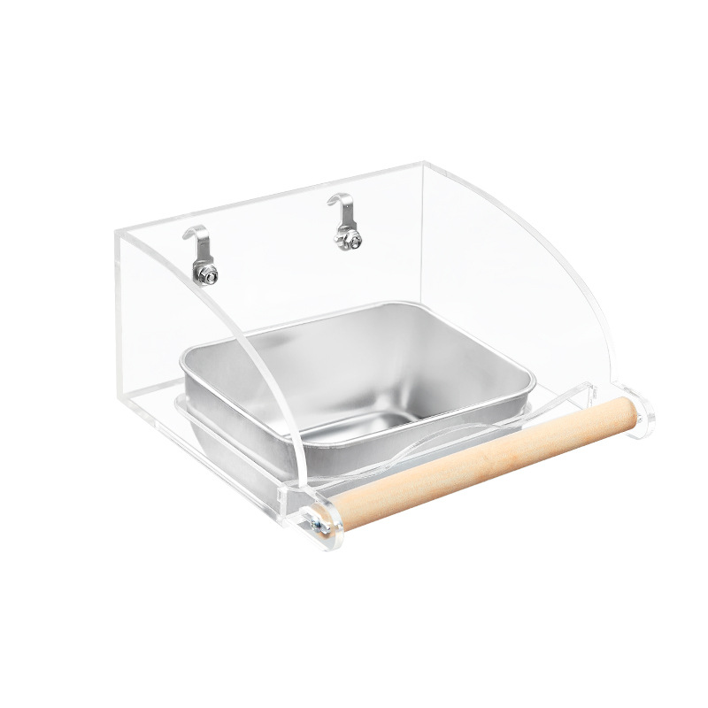 Stainless Steel Splash-Proof Bird Feeder – Anti-Spill Food Bowl for Parrots, Budgies, Lovebirds & Cockatiels