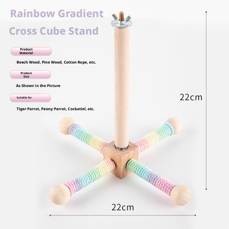 Rotating Perch for Parrots – Windmill Standing Toy, Hanging Interactive Chewing & Foot Toy for Bird Cage, Nail & Beak Grinding