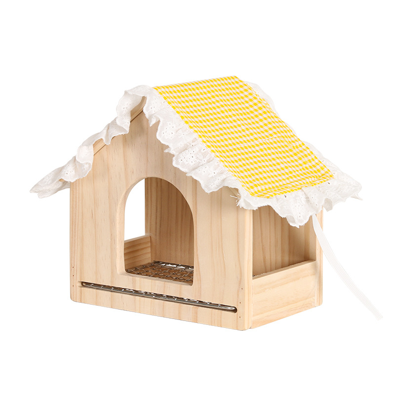 Breathable Summer Wooden Bird Nest – Solid Wood Parrot House with Pull-Out Low Mesh Tray for Easy Cleaning