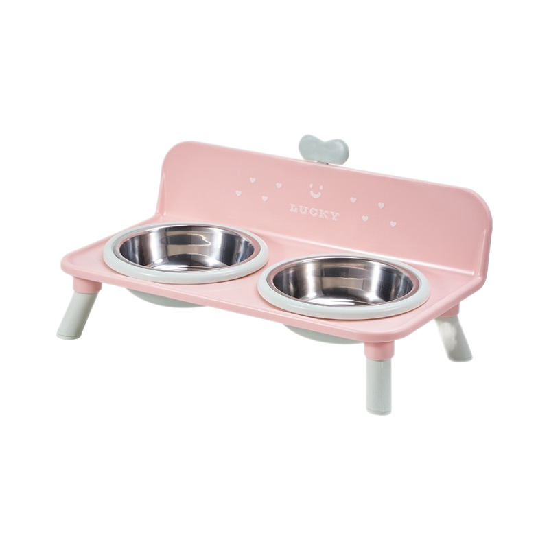 Raised Stainless Steel Double Pet Bowl – Anti-Spill, Anti-Splash, Neck-Friendly for Cats & Dogs