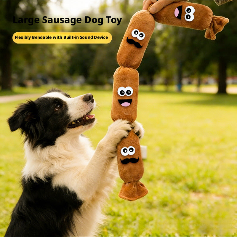 Squeaky Plush Sausage Dog Toy – Large Air Squeaker, Interactive & Durable for Small to Medium Breeds