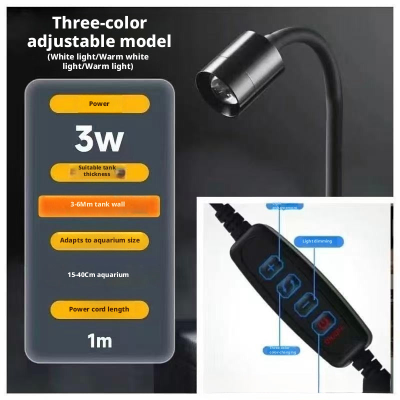LED Aquarium Spotlight – Zoomable Fish Tank Light for Plants, Turtles & Bio-Tope Tanks
