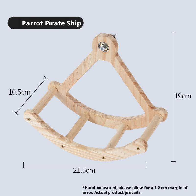 Parrot Ferris Wheel Running Toy, Solid Wood Bird Exercise Wheel with Swing for Small Birds