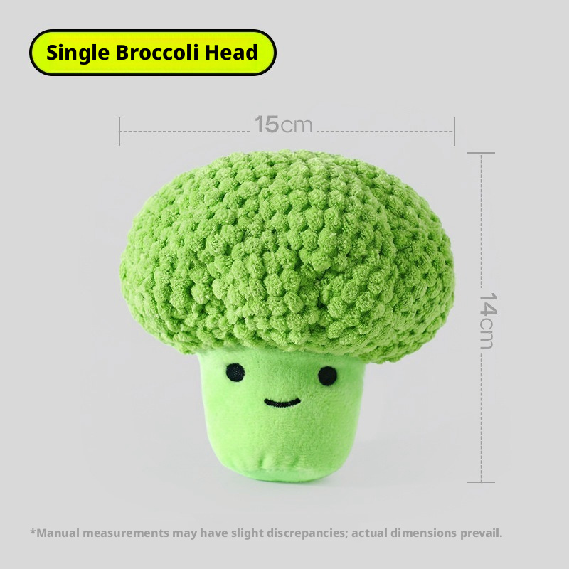 Squeaky Broccoli Dog Toy – Plush Puppy Chew Toy for Teeth Cleaning & Boredom Relief