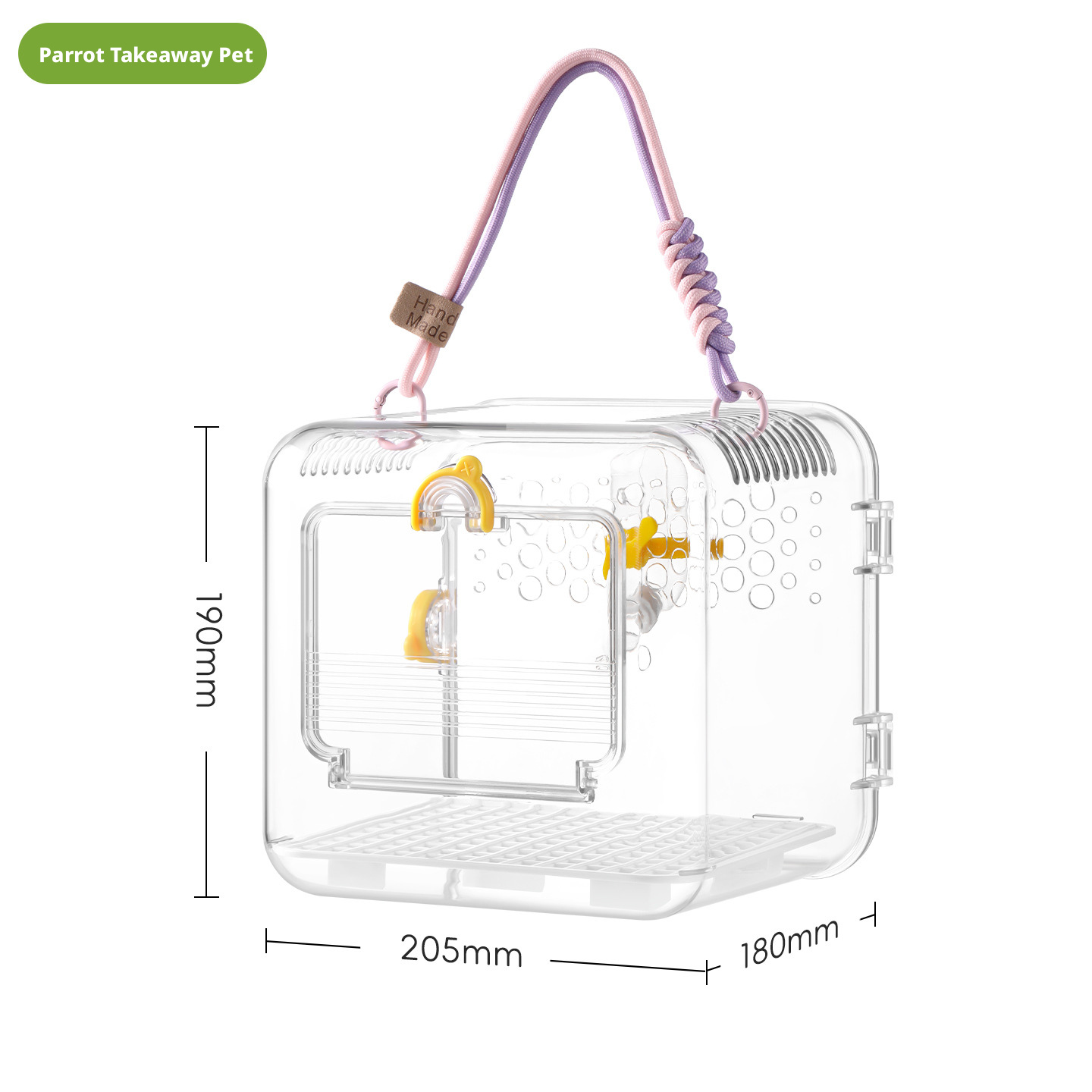 Portable Transparent Bird Carrier – Breathable Outdoor Travel Cage for Parakeets, Cockatiels & Lovebirds, Escape-Proof Design for Small Parrots