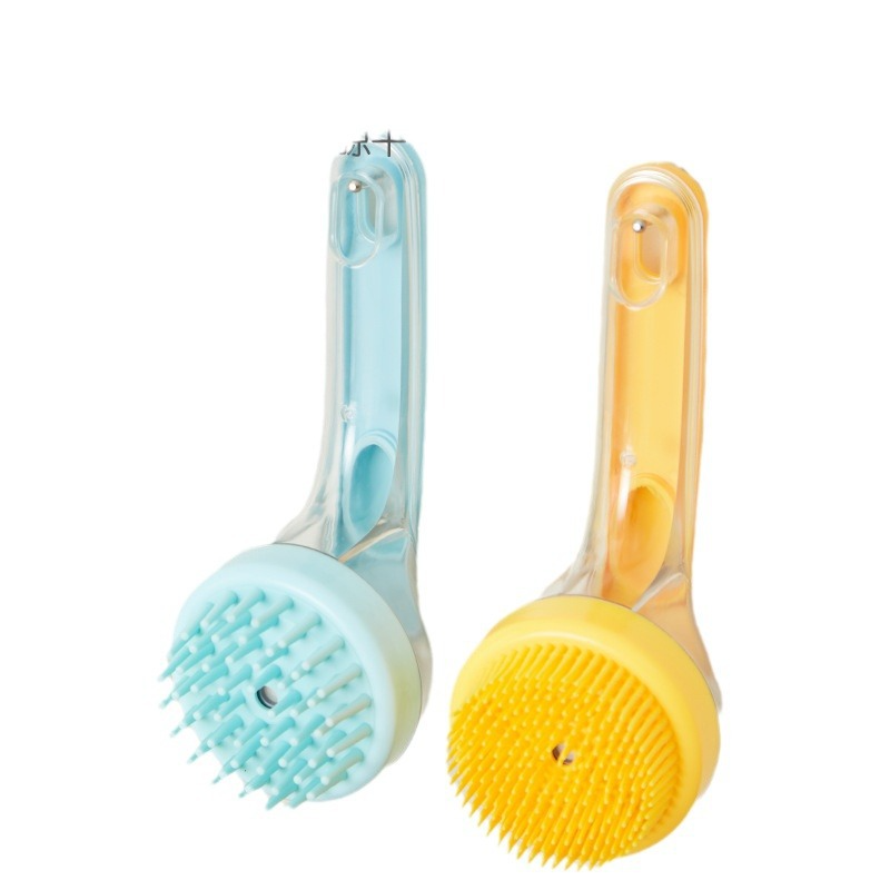 Silicone Pet Bathing Brush – Dog Cat Shower Scrubber & Massage Comb, Grooming Cleaner Tool for Deep Skin Exfoliation