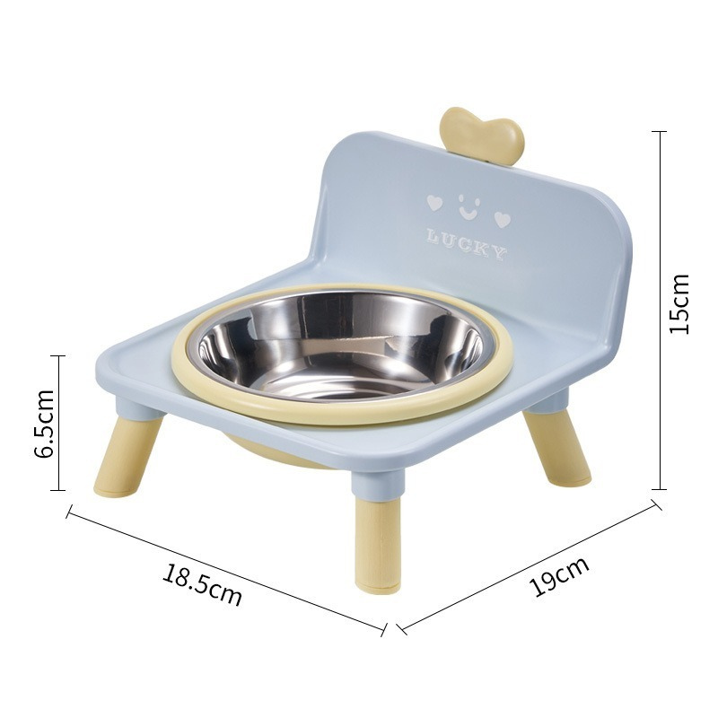 Raised Stainless Steel Double Pet Bowl – Anti-Spill, Anti-Splash, Neck-Friendly for Cats & Dogs