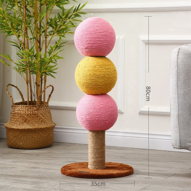 Small Cat Scratcher – Vertical Scratching Post & Cat Tree, Non-Shedding Scratch Ball
