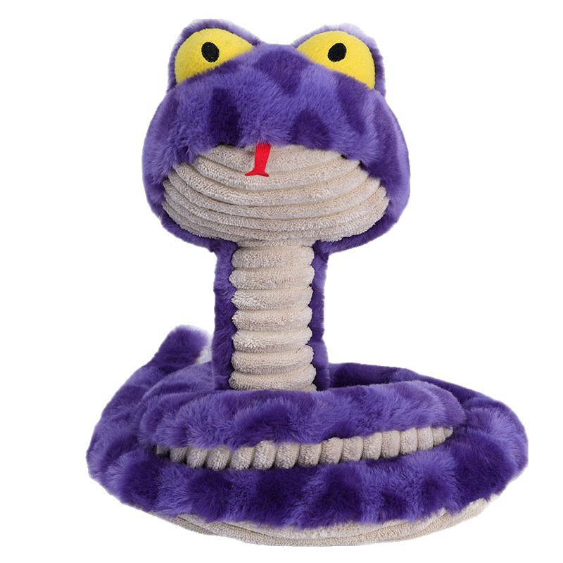 Dumb Snake Dog Toy – Plush Patterned Python for Tug-of-War & Chewing