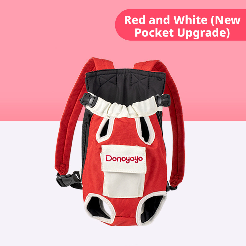 Portable Pet Carrier Backpack – Breathable Hemp Cotton Double Shoulder Cat & Dog Travel Bag with Four-Leg Front Opening for Outdoor Hiking